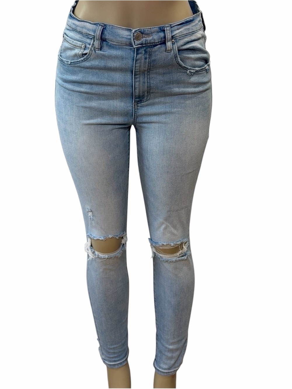 Garage Light Blue Distressed Skinny Jeans